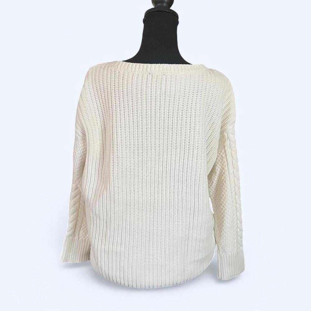 Vintage Y2K Express White cable knit sweater Size Small - Picture 4 of 6